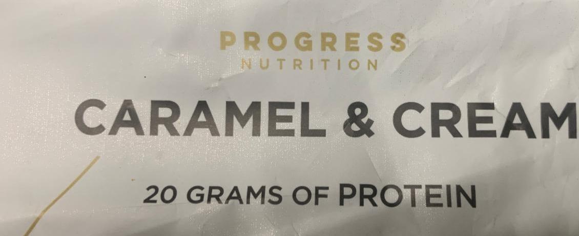 Фото - Протеїновий батончик з карамеллю та вершками з цукром і підсолоджувачами Progress nutrition