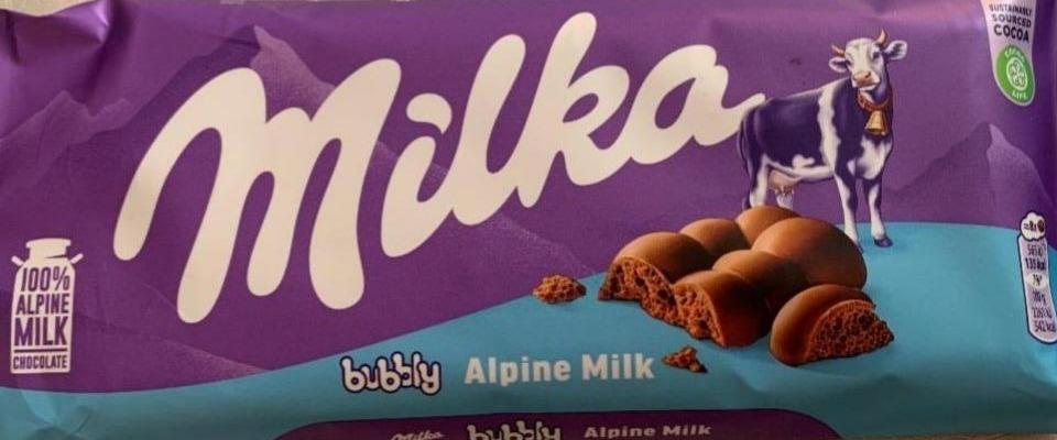 Фото - Шоколад Alpine milk bubbly з повітряним альпійським молоком Milka