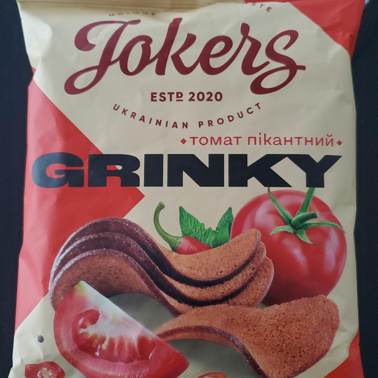 Фото - Грінки житньо-пшеничні зі смаком Томат пікантний Grinky Jokers