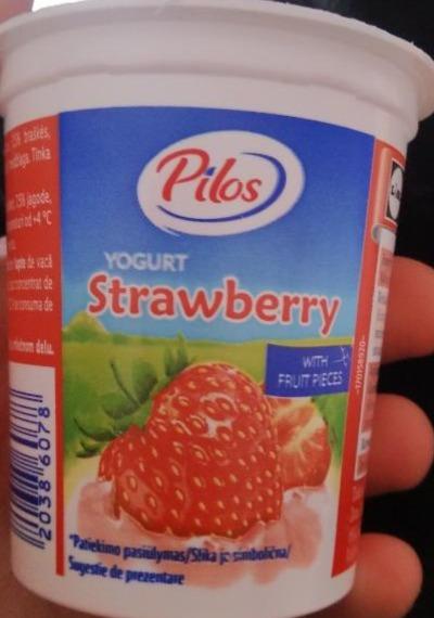 Фото - Йогурт полуниця з шматочками фруктів Pilos