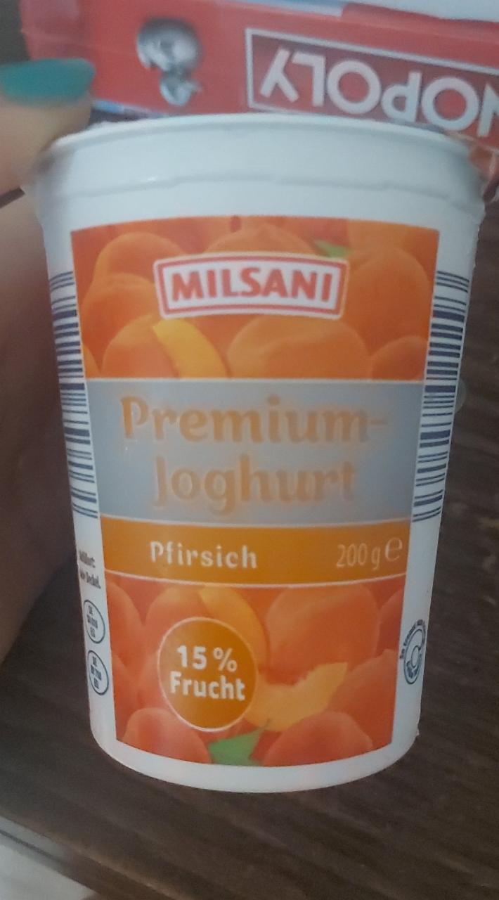 Фото - Йогурт фруктовий персиковий Premium Milsani