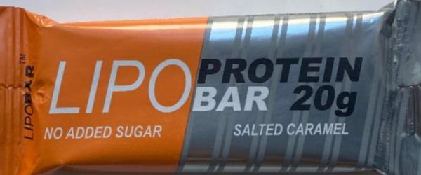 Фото - Батончик протеїновий зі смаком Солона карамель з підсолоджувачами Lipobar