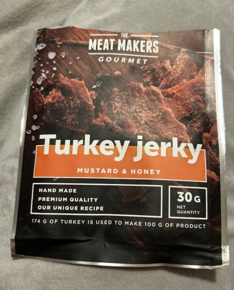 Фото - М'ясо куряче сушене Turkey Jerky Mustard & Honey The Meat Makers