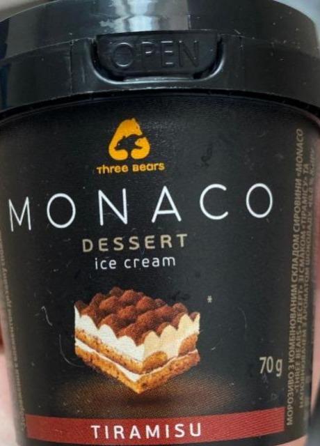 Фото - Морозиво 10% зі смаком Тірамісу Dessert Monaco Three Bears