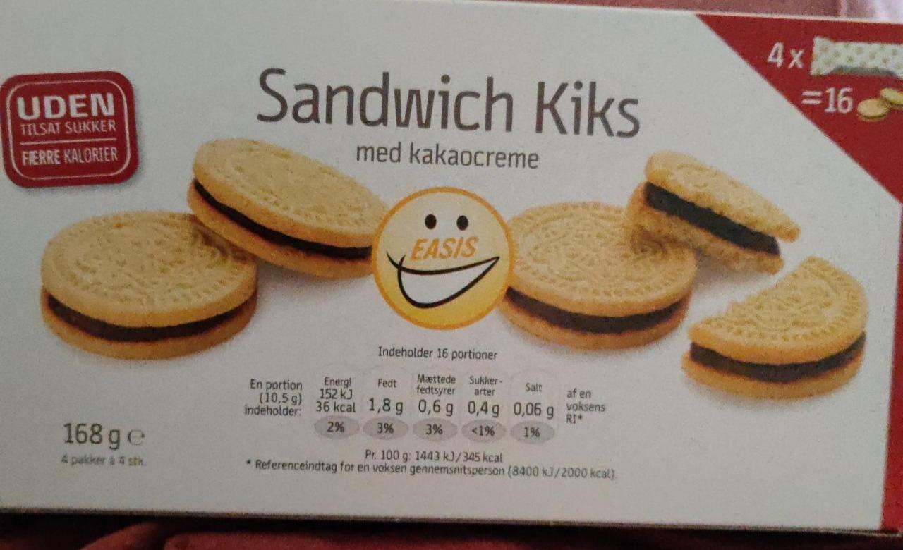 Фото - Печиво без цукру Sandwich Kiks Easis