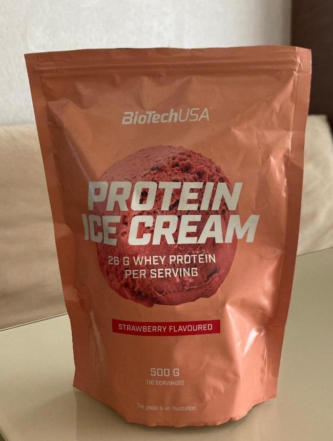 Фото - Протеїнове морозиво зі смаком полуниці Strawberry Protein Ice Cream BioTechUSA