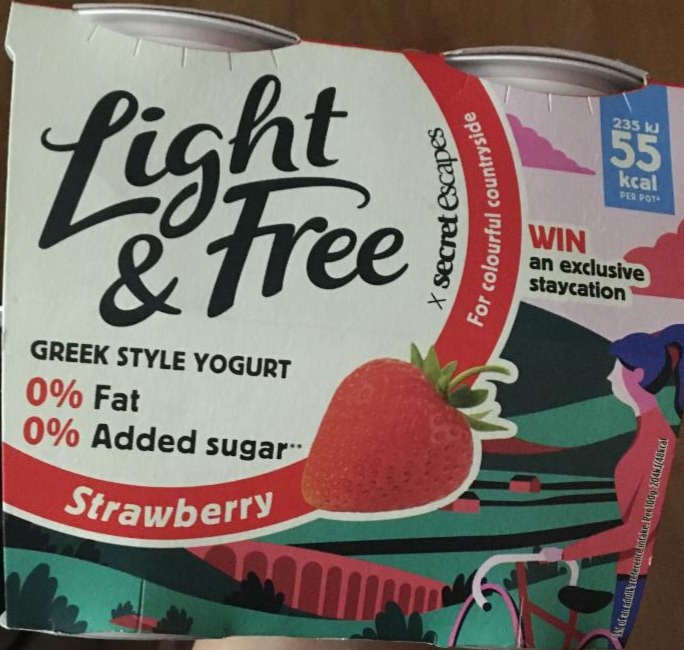 Фото - Грецький йогурт зі смаком полуниці Light Free