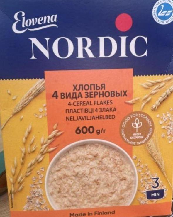 Фото - Пластівці Nordic з 4-х видів зерна Elovena