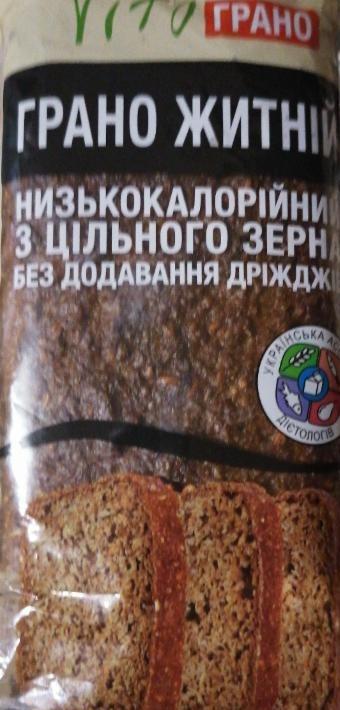 Фото - Хліб житній низькокалорійний з цільного зерна без додавання дріжджів Vito Грано