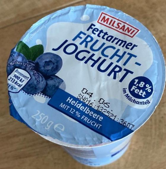 Фото - Йогурт 1.8% зі смаком чорниці Milsani