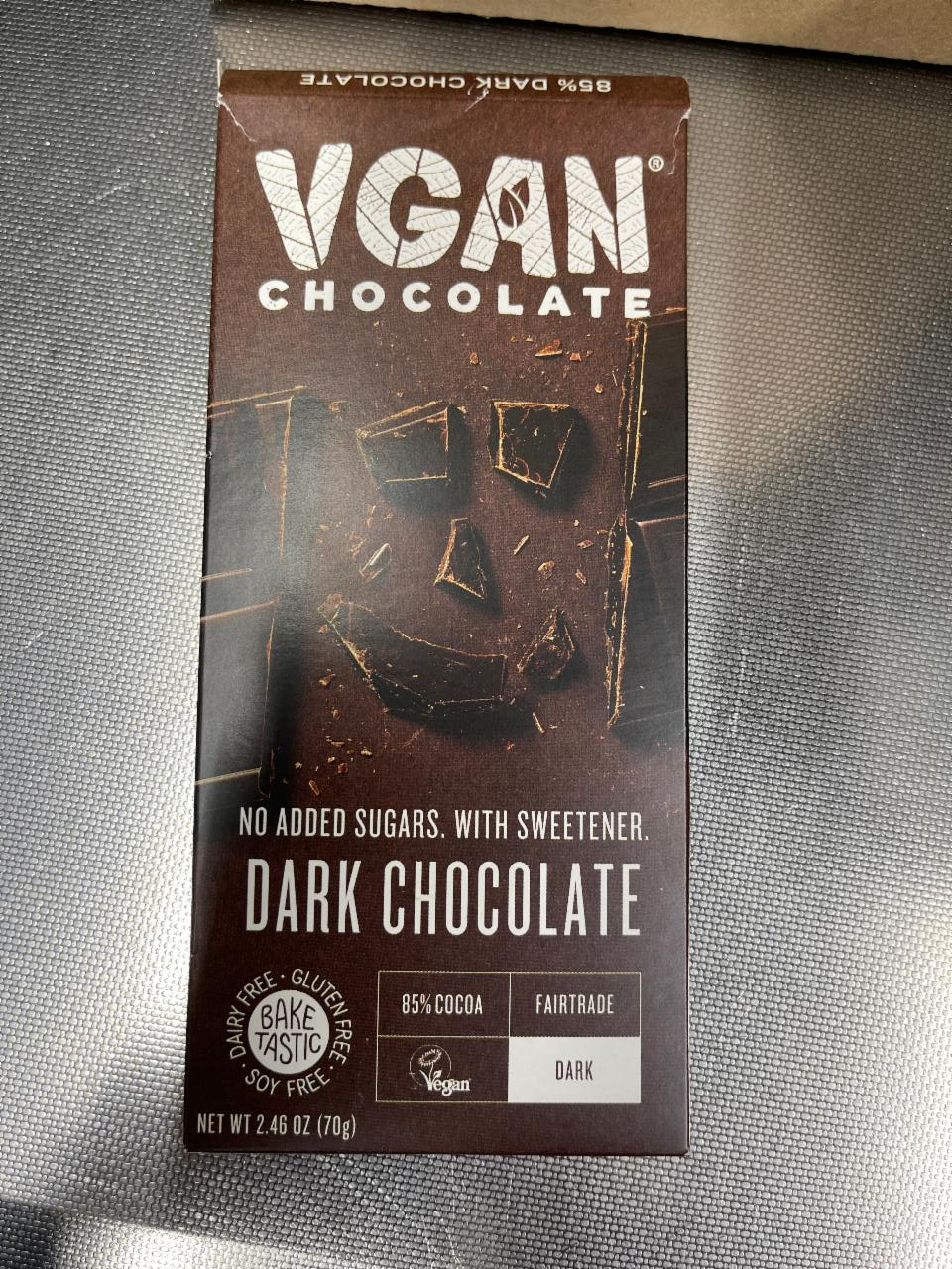 Фото - Шоколад чорний без цукру з підсолоджувачами Dark Chocolate Vgan