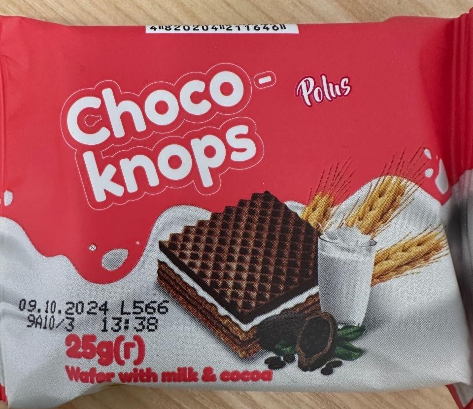 Фото - Вафлі Chocolate-knops з молочною та какао начинками Polus