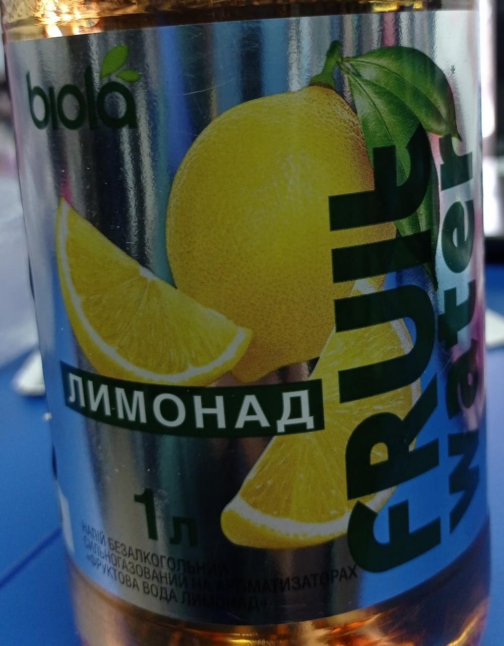 Фото - Напій безалкогольний сильногазований фруктова вода Лимонад Біола Biola