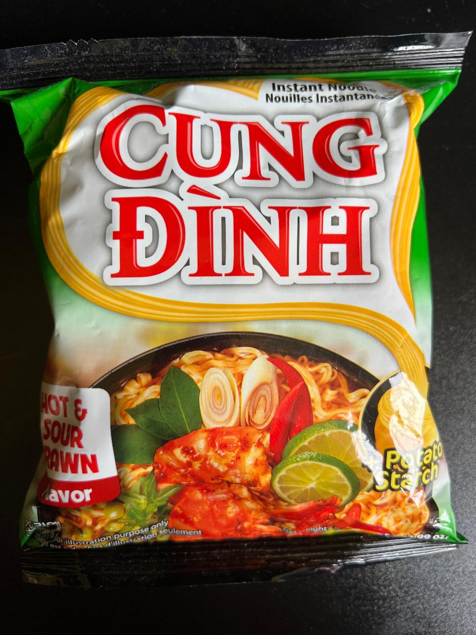 Фото - Вермішель Cung Dinh швидкого приготування зі смаком кисло-гострої креветки Micoem