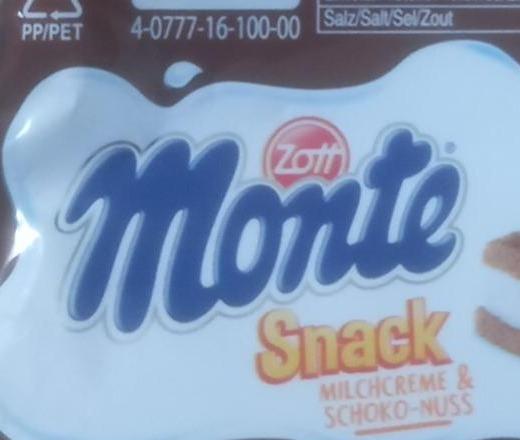 Фото - Крем молочний шоколадно-горіховий Monte Snack Zott