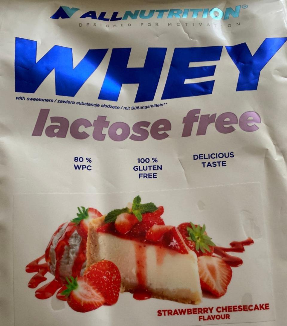Фото - Whey lactose free Strawberry Cheesecake AllNutrition