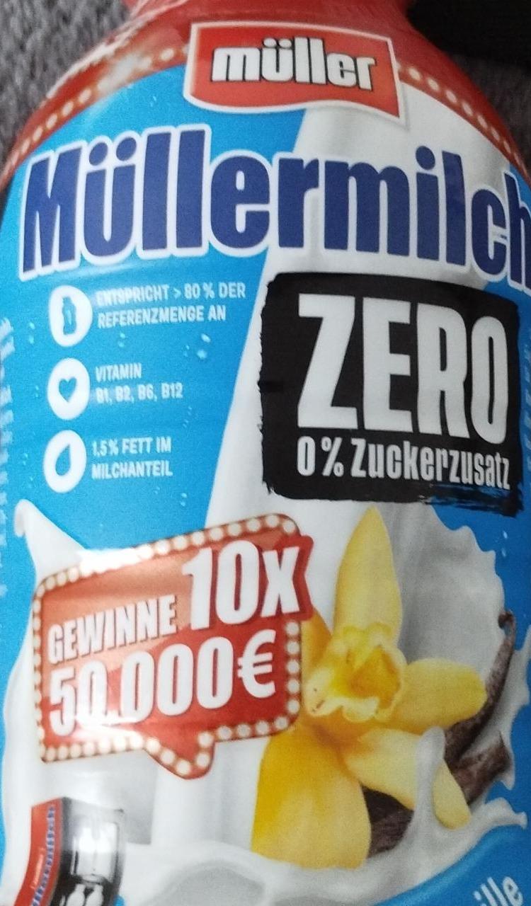 Фото - Напій молочно-міксовий ванільний Müllermilch Zero,Vanille, 0% доданого цукру Müller