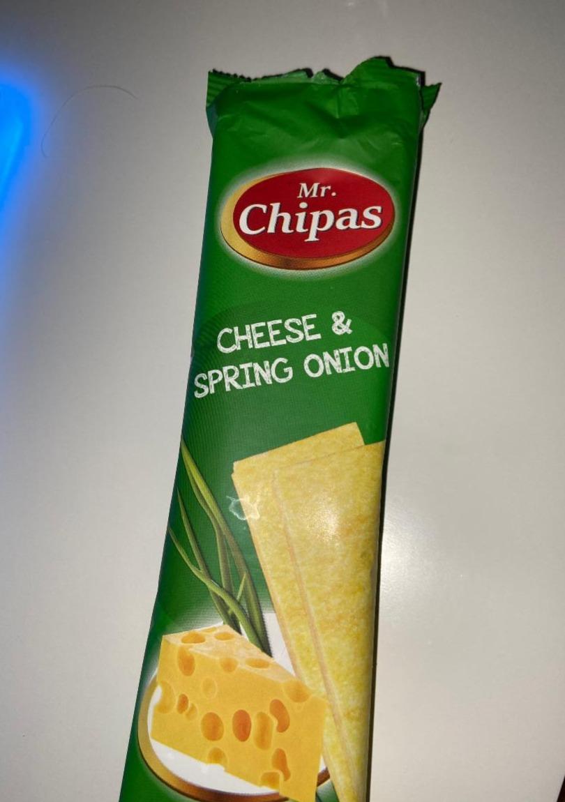 Фото - Чіпси картопляні зі смаком сиру та зеленої цибулі Mr.Chipas