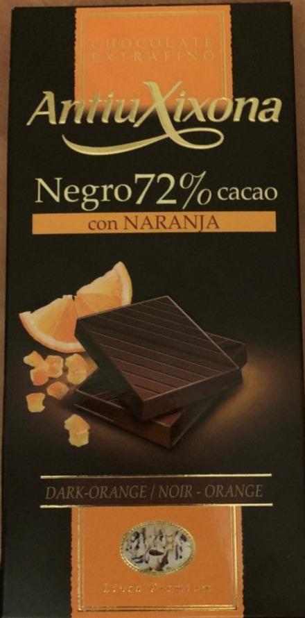 Фото - Шоколад чорний 72% з апельсином Dark Orange Antiu Xixona