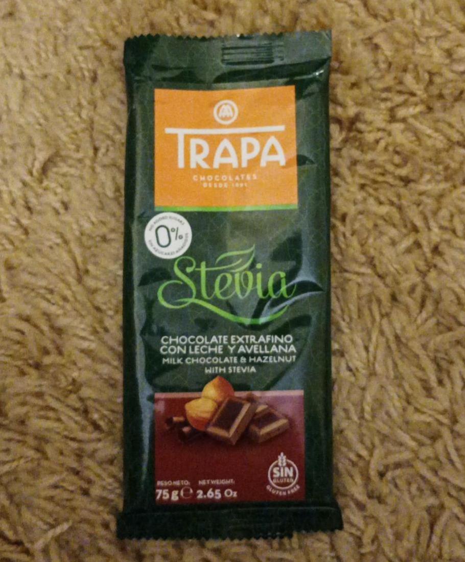 Фото - Шоколад з лісовими горіхами та стевією без цукру Hazelnut Stevia Trapa