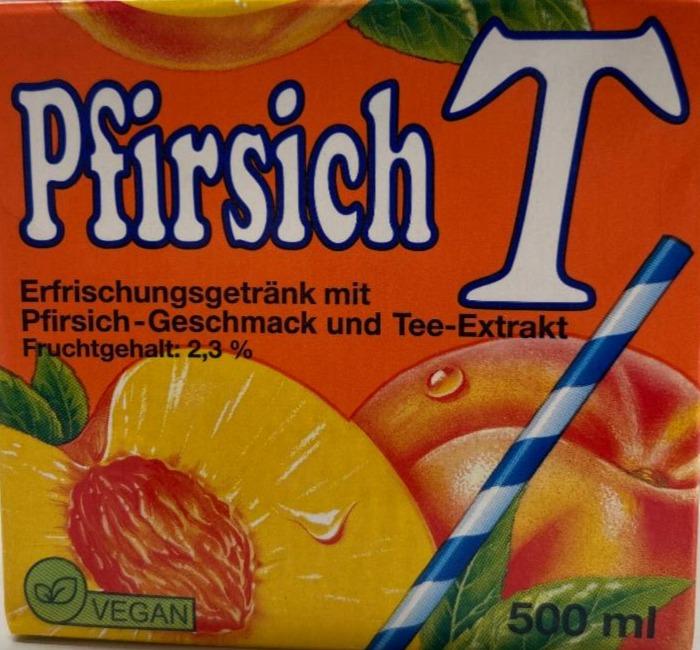 Фото - Pfirsich T Erfrischungsgetränk mit Pfirsichgeschmack und Tee-Extrakt Lidl
