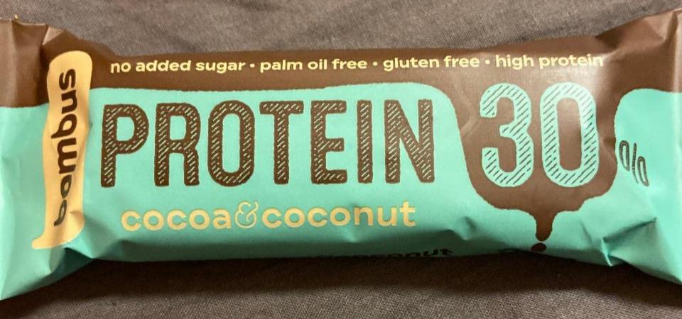 Фото - Protein bar Protein 30% coconut cocoa Bombus