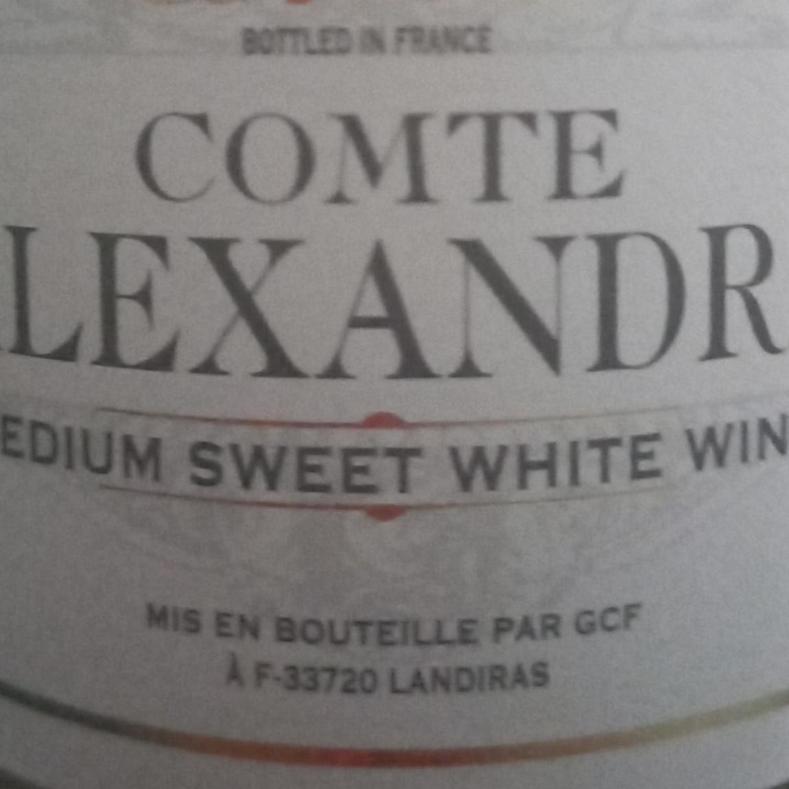 Фото - Вино 10.5% біле напівсолодке Comte Alexandre