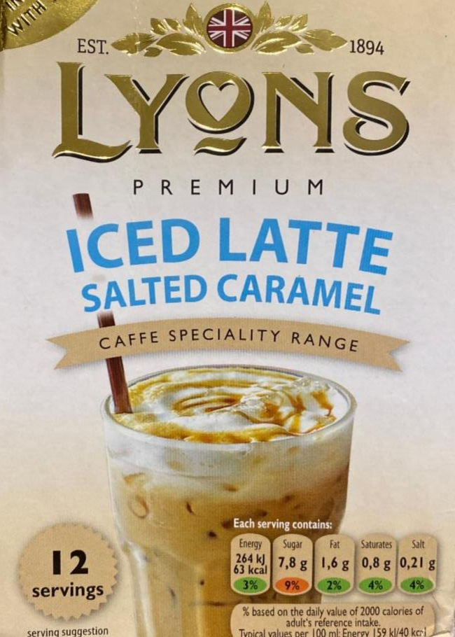 Фото - Латте Premium Iced зі смаком ванілі та солоної карамеллю Lyons