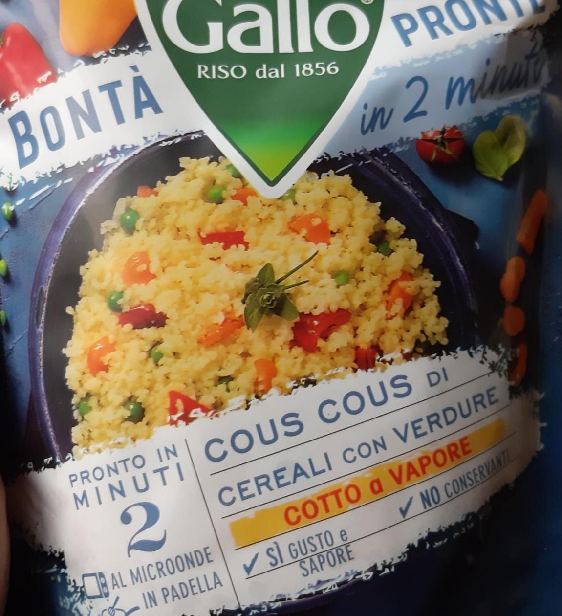 Фото - Bontà Pronte Cous Cous Cereals Vegetables Gallo