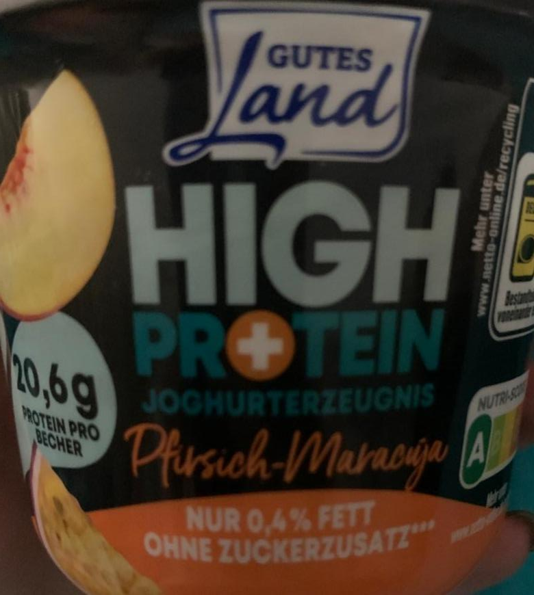 Фото - Йогуртовий продукт з високим вмістом білка персик маракуйя Gutes Land
