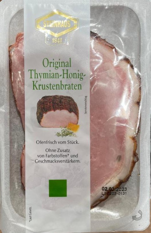 Фото - Печеня, запечене м'ясо Original Thymian-Honig-Krustenbraten Steinhaus