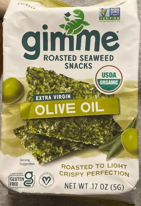 Фото - Снеки з водоростей з оливковою олією Roasted Seaweed Snacks Gimme