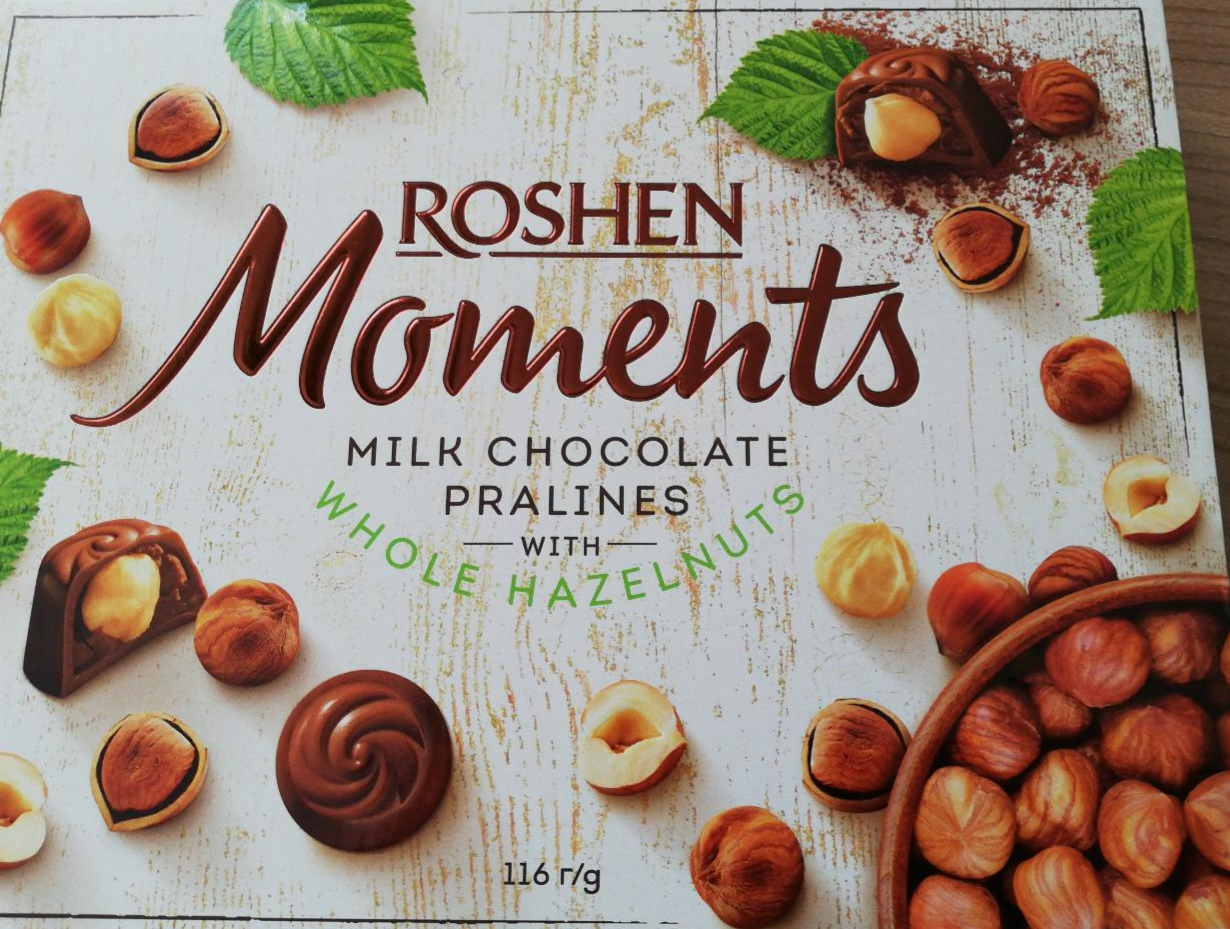 Фото - Шоколадні цукерки Moments з цілим фундуком Roshen