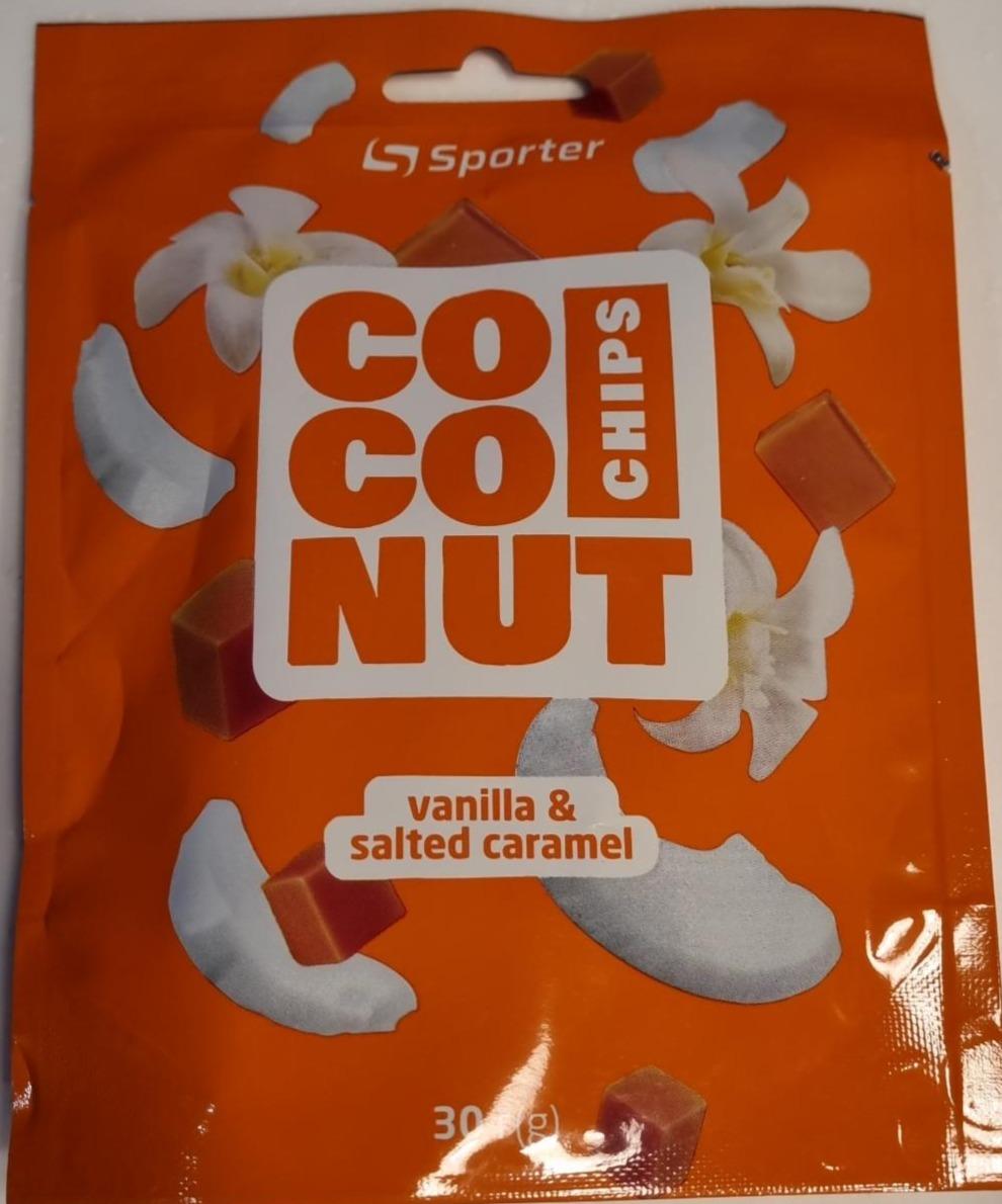Фото - Кокосові чіпси зі смаком ванілі та карамелі Sporter