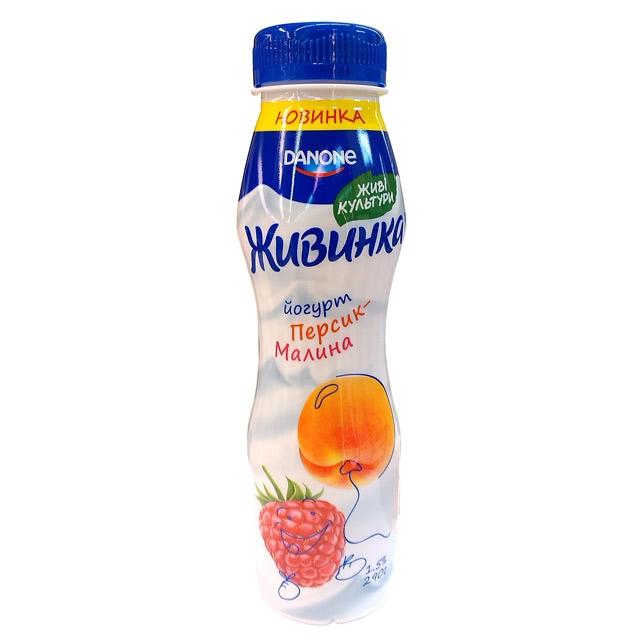 Фото - Йогурт питний персик-малина 1.5% Живинка