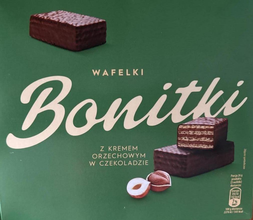 Фото - Wafle w czekoladzie przekladane kremem 51% orzechowym Bonitki