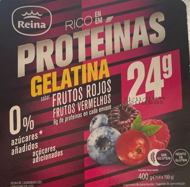 Фото - Gelatina sabor Frutos Rojos Rico en Proteínas Reina