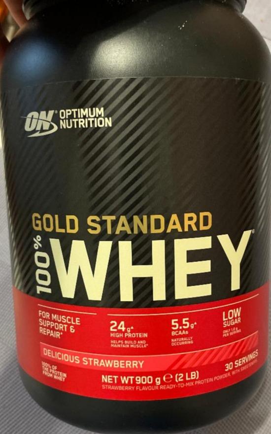 Фото - Протеїн з полуничним смаком Gold Standard 100% WHEY Optimum Nutrition
