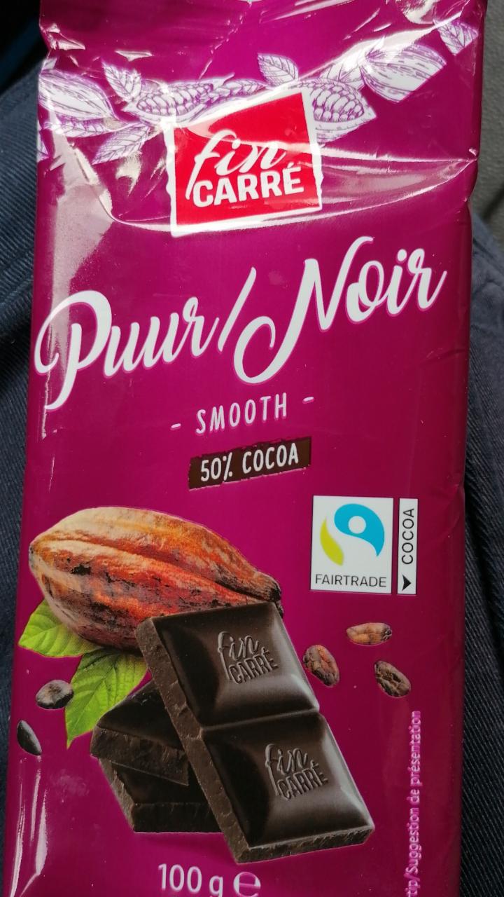 Фото - Чорний шоколад Puur Noir smooth 50% cocoa Fin carre