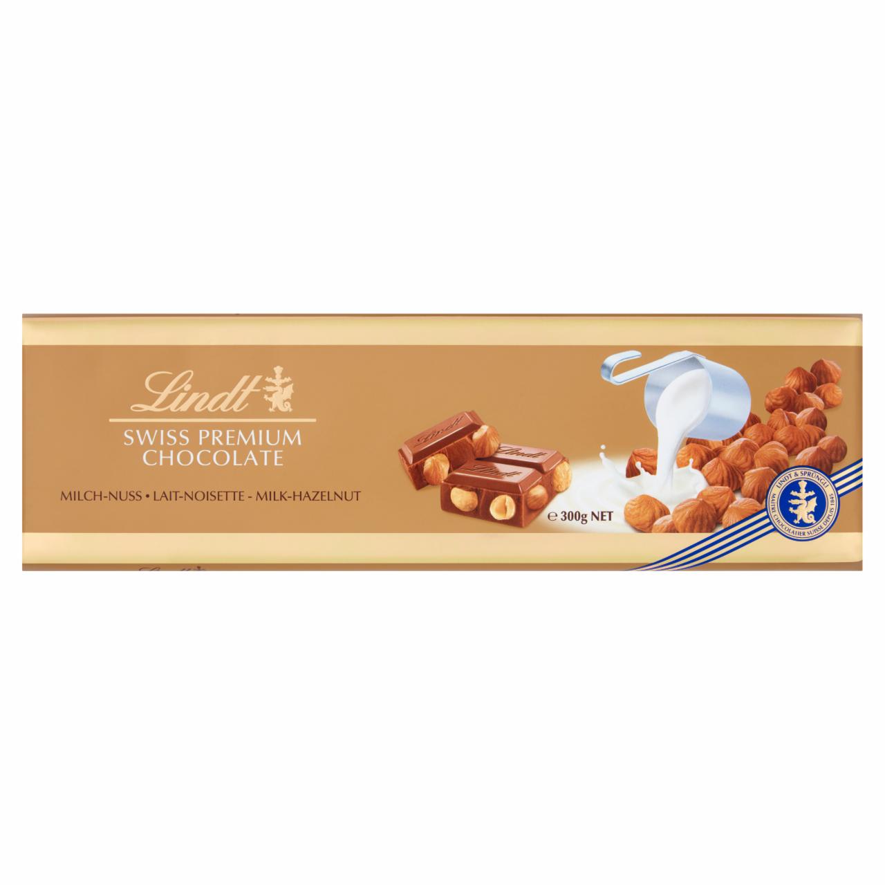 Фото - Шоколад швейцарський молочний з цільним фундуком Premium Lindt