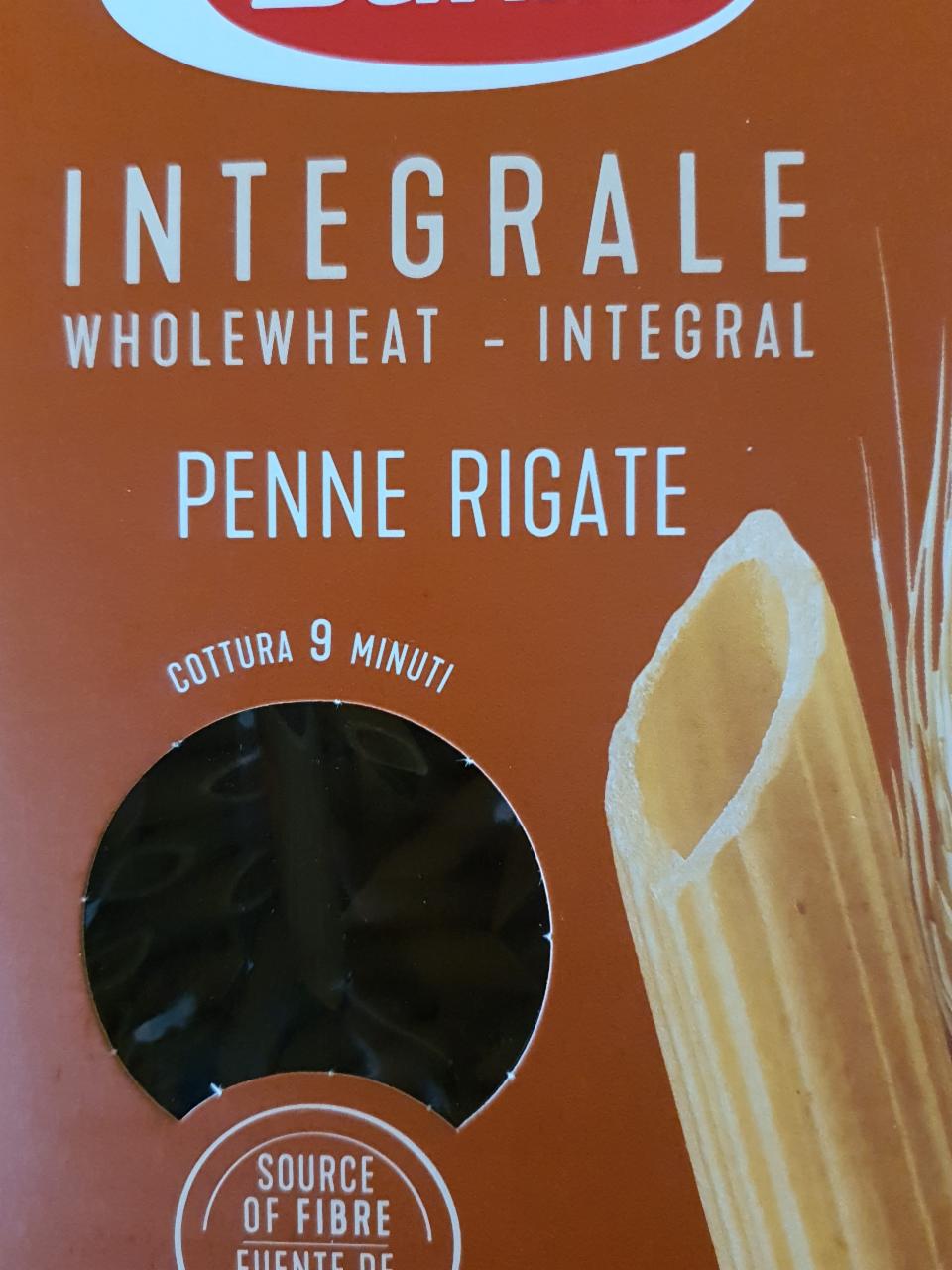 Фото - Макаронні вироби з твердих сортів пшениці Група А другий сорт Penne Rigate Integrale Barilla