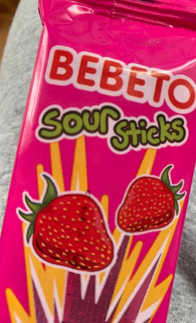 Фото - Мармелад жувальний Strawberry Sour Sticks Bebeto