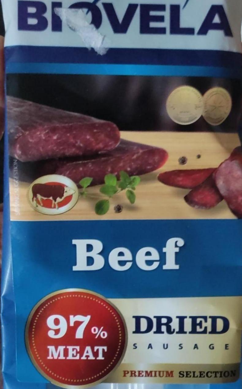 Фото - Beef dried sausage 97% meat Biovela