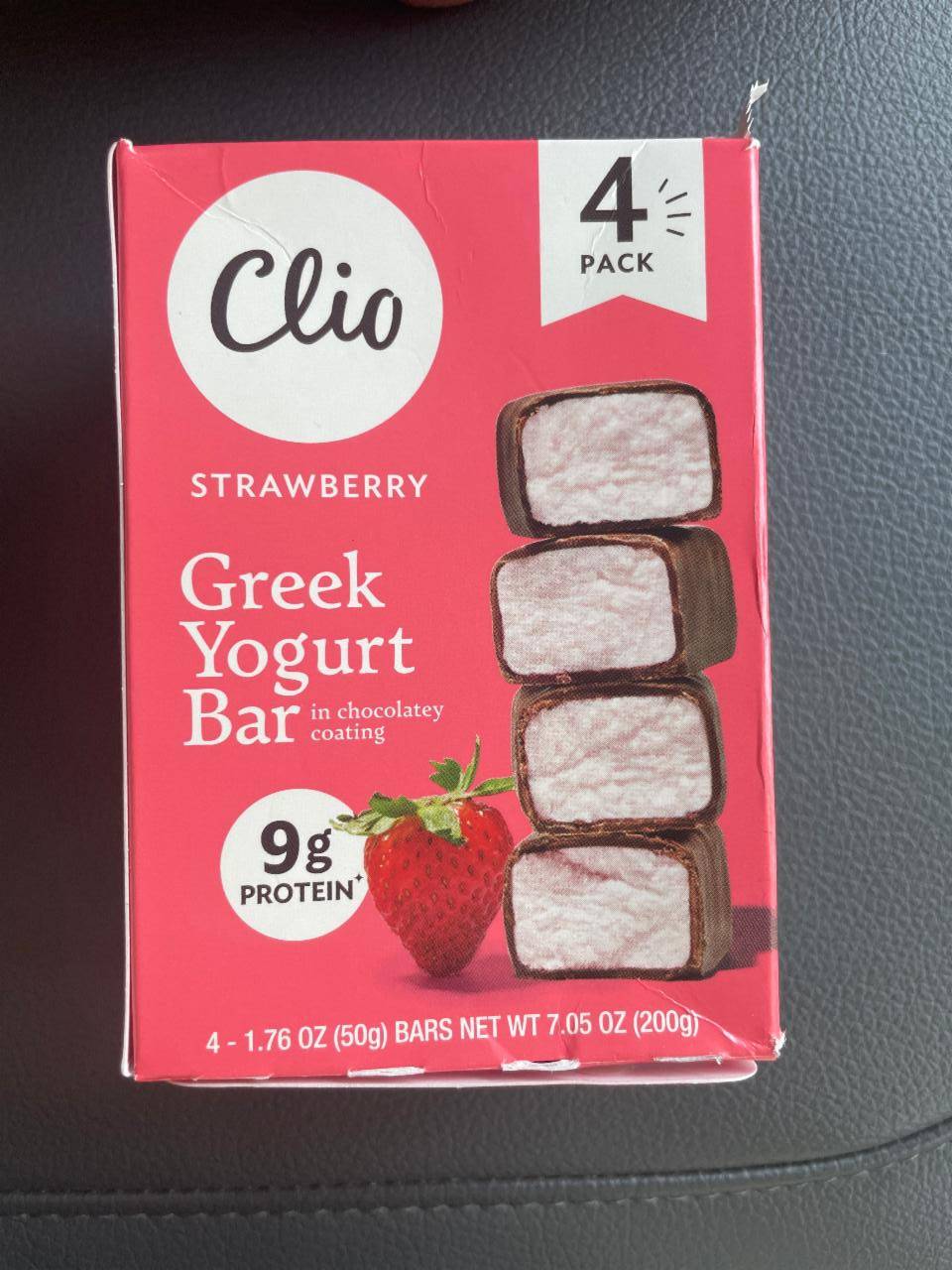 Фото - Сирок глазурований з йогуртовою полуничною начинкою Greek Yogurt Bar Strawberry Clio