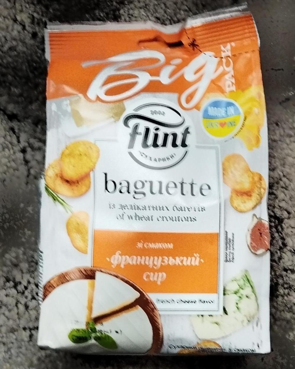Фото - Сухарики пшеничні зі смаком Французький сир Флінт Baguette Flint