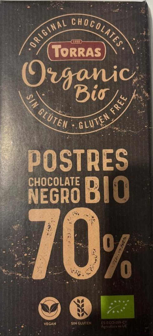 Фото - Шоколад чорний Postres bio negro chocolate 70% Torras