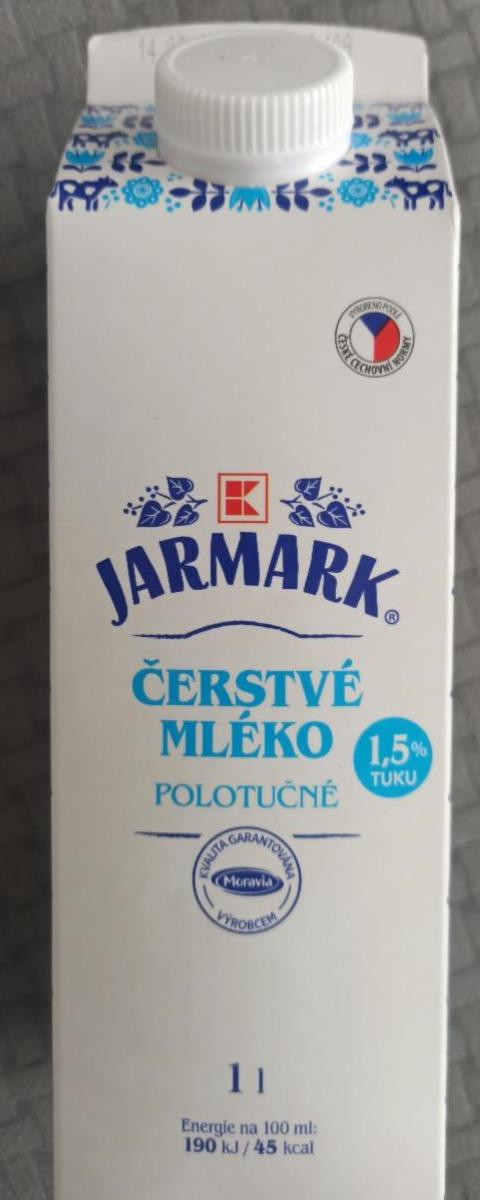 Фото - Čerstvé mléko polotučné 1,5% K-Jarmark