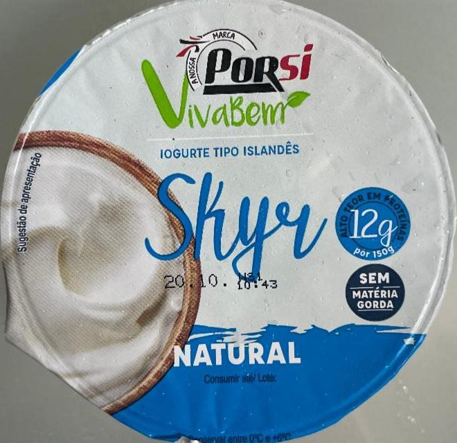 Фото - Skyr Natural iogurte tipo islandês PorSi Viva Bem