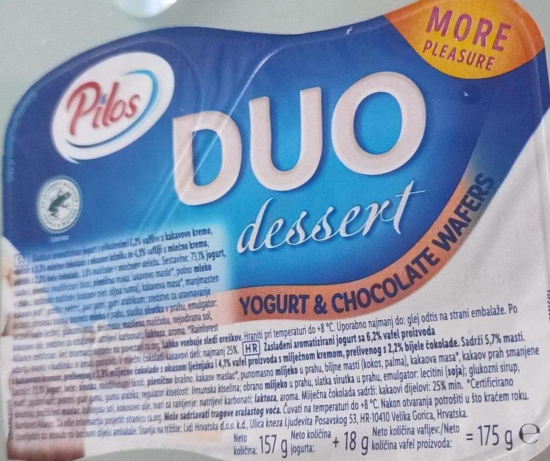 Фото - Десерт DUO йогурт і шоколадні вафлі Pilos