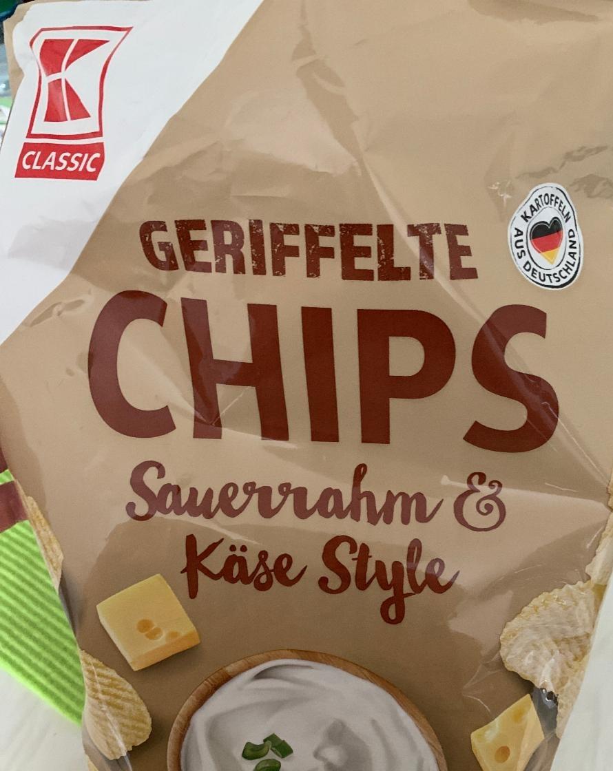 Фото - Geriffelte Karrtoffelchips mit Sauerrahm und Käsegeschmack K-Classic